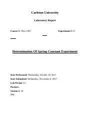 Image result for Experiment Report for Spring
