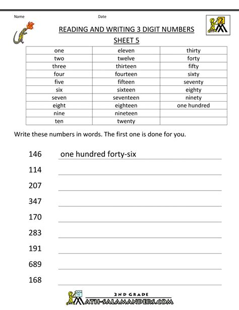 Image result for 5 Digit Number Names Worksheet