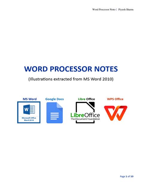 Word Processor Notes for Beginners PDF に対する画像結果