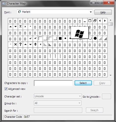 Image result for Windows ASCII Character Map