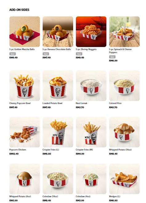 KFC Menu Malaysia with Price に対する画像結果