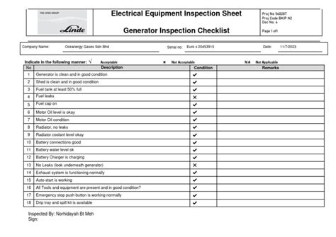 Total Power Generator Inspection Sheet に対する画像結果