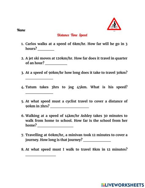Image result for Speed Distance Time Practice Worksheet