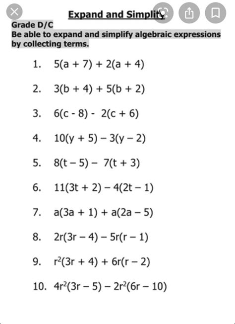 Image result for Algebra Simplify Worksheet Basic