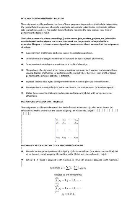 Image result for Assignment Problem Practice