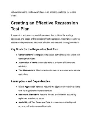 Image result for Regression Testing Objective Scope Slide