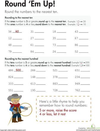 Image result for 3rd Grade Math Worksheets Rounding