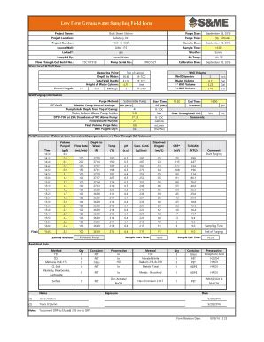 Afbeeldingsresultaten voor Low Flow Sampling Field Sheet