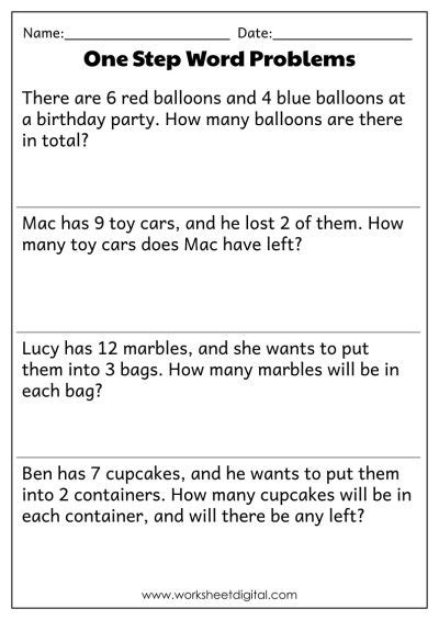 Image result for Word Problems Worksheets with Answers