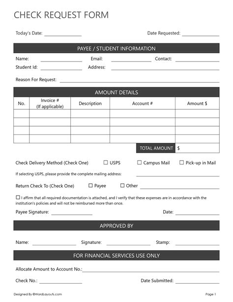 Image result for Free Printable Check Request Form