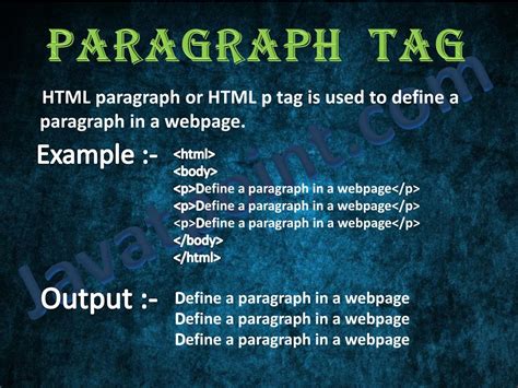 Image result for HTML Paragraph Open Tag