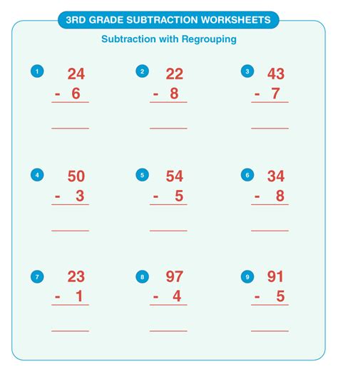 Image result for 3rd Grade Math Worksheets Subtraction