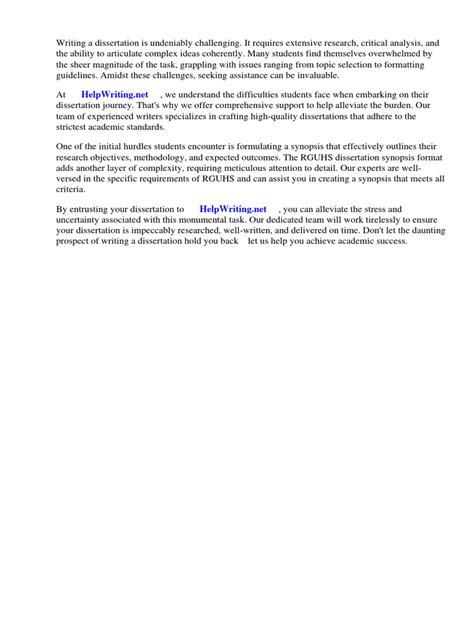 Image result for Synopsis Format for Dissertation