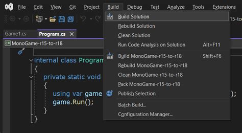 Image result for Menu in Visual Studio
