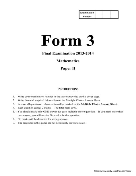 Image result for Form 3 Maths Questions