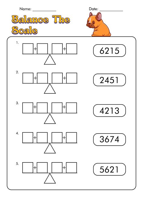 Afbeeldingsresultaten voor Balance Scale Math Worksheets