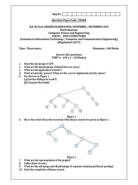 Data Structure Sem Question Paper に対する画像結果