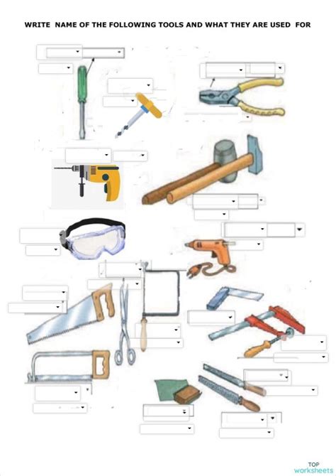 Image result for Workshop Tools Worksheet