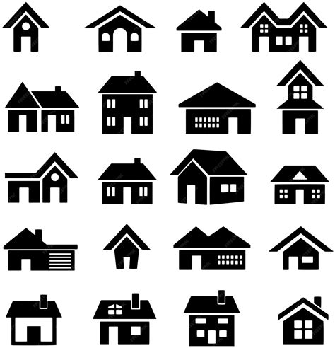 Premium Vector | Hand drawn vector drawing house icon set black and ...