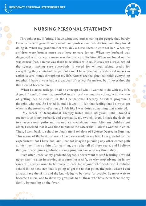 Nursing Personal Statement Examples に対する画像結果