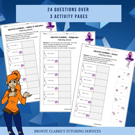 Image result for Cut and Paste Negative Numbers Worksheet