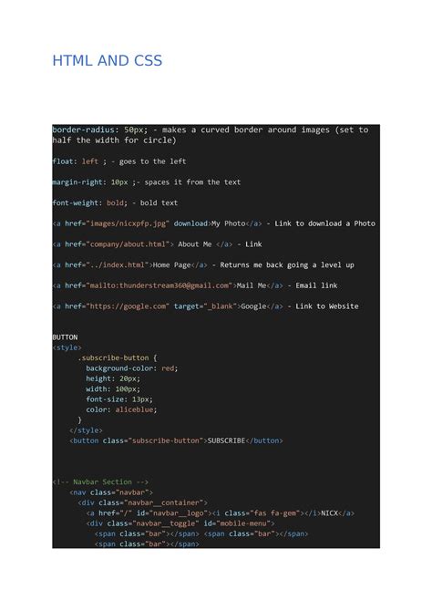 Image result for HTML/CSS Code Snippets