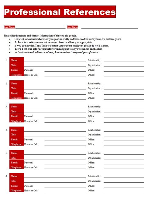 Image result for Work Reference List Template