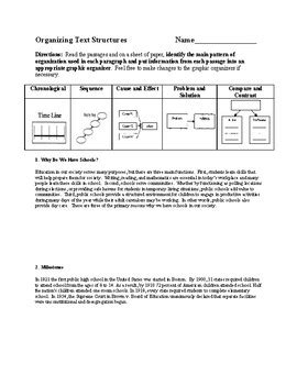 Text Structure Worksheet Answer Key に対する画像結果