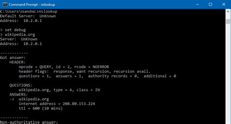 Toradh íomhá ar PowerShell Nslookup