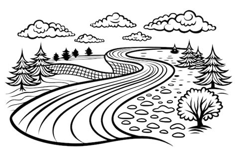 River Line Drawing に対する画像結果