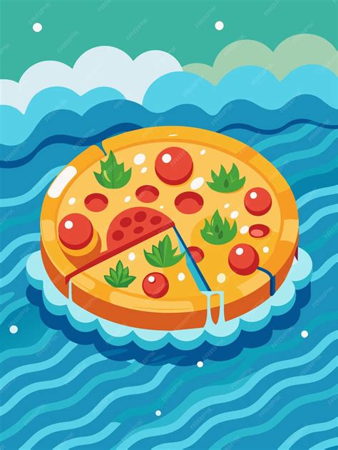 Image result for Pizza Floating On Water Cartoon