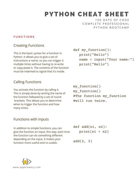 Image result for Python Cheat Sheet Print Booklet