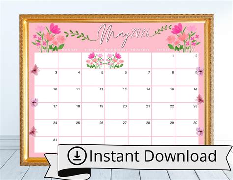 Image result for Pink Calender May
