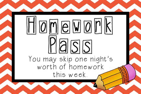 Image result for Homework Pass Printable