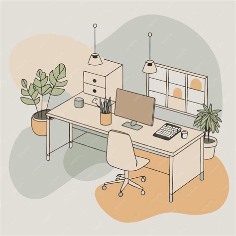 Image result for Desk and Computer Drawing
