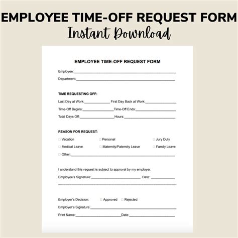 Image result for Employee Time Off Request Form