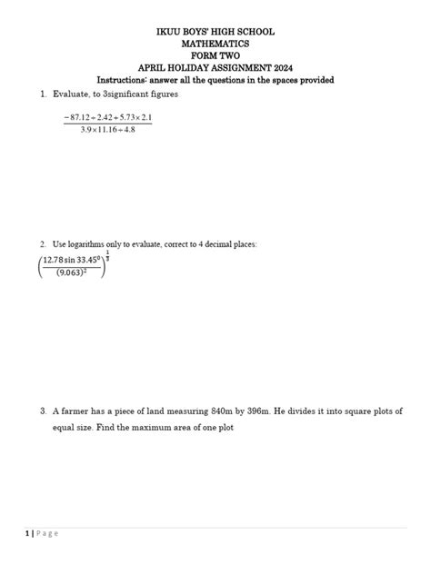 Image result for Form 2 Maths Topics