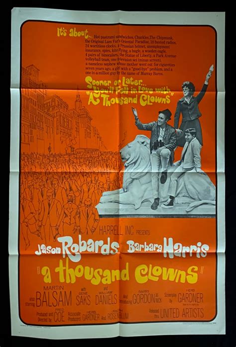 A Thousand Clowns One Sheet Movie Poster- 1966- Jason Robards: (1966 ...