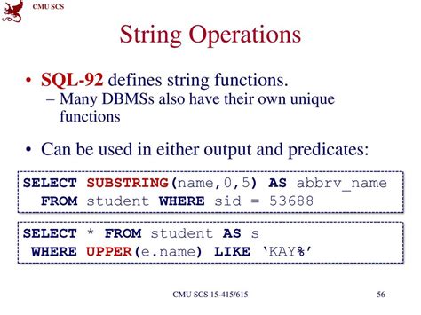 Text Operations in SQL に対する画像結果
