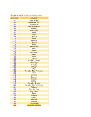 Free Area Code List に対する画像結果