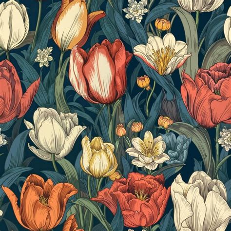Image result for Spring Tulips Pattern Wallpaper