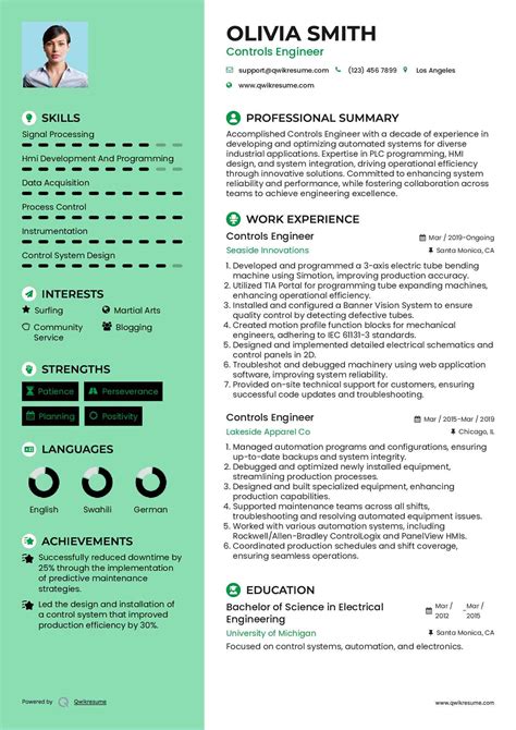 Image result for Controls Engineer Resume