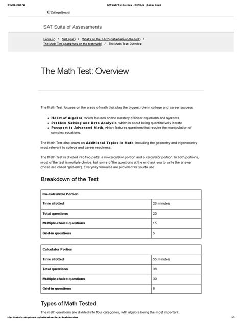 Toradh íomhá ar First Page of Math Sat Test