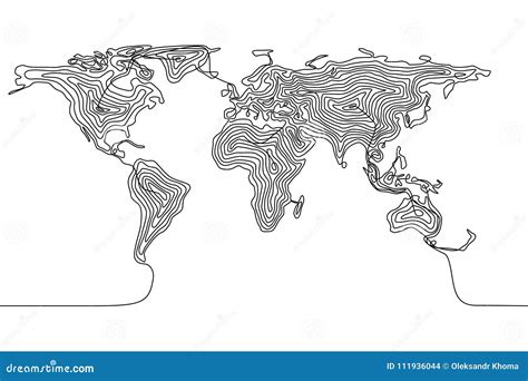 Afbeeldingsresultaten voor Map of the World Line Drawing