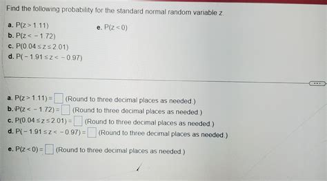 Image result for Equation for Probability of Stand Normal Random Variable