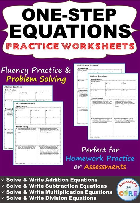 Image result for One Step Problems Practice Worksheets