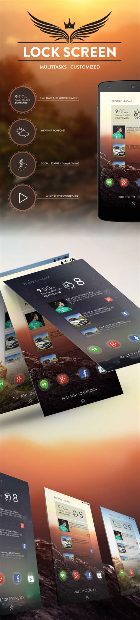 Image result for Lock Screen UI Design