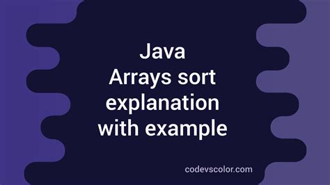 Image result for Java Arrays.sort Method