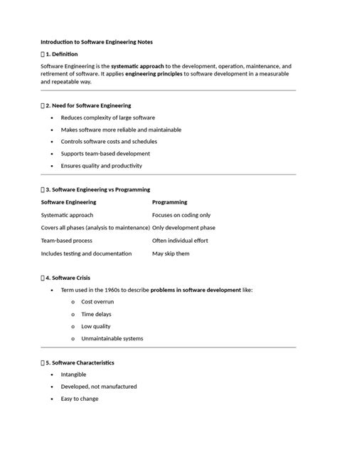 Image result for Software Engineering Notes for MSC