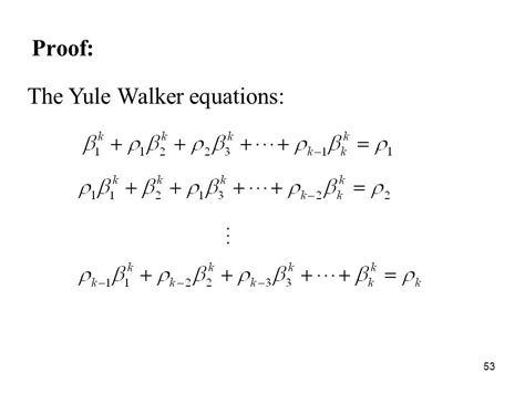 Image result for Yule-Walker Equations Explained